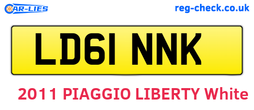 LD61NNK are the vehicle registration plates.