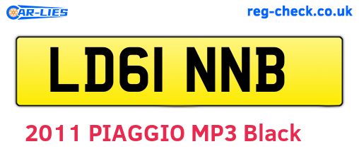 LD61NNB are the vehicle registration plates.