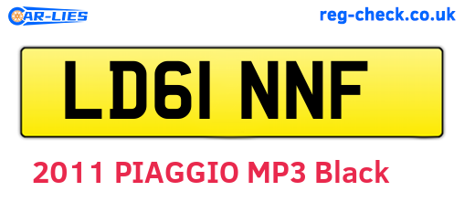 LD61NNF are the vehicle registration plates.