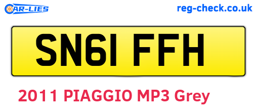 SN61FFH are the vehicle registration plates.