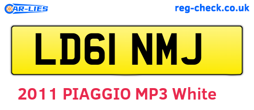 LD61NMJ are the vehicle registration plates.