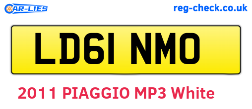 LD61NMO are the vehicle registration plates.