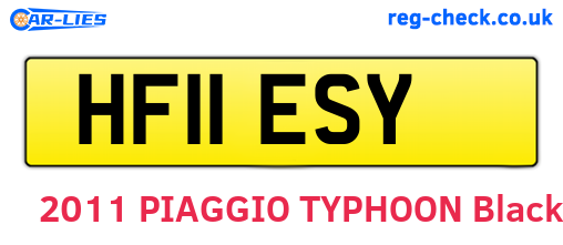 HF11ESY are the vehicle registration plates.