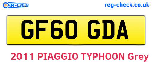 GF60GDA are the vehicle registration plates.