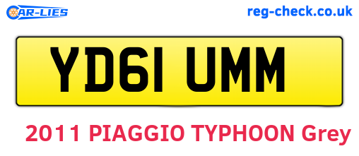 YD61UMM are the vehicle registration plates.