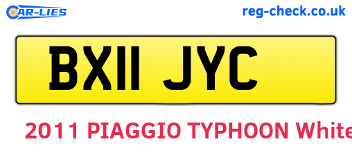 BX11JYC are the vehicle registration plates.