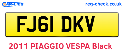 FJ61DKV are the vehicle registration plates.