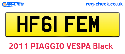 HF61FEM are the vehicle registration plates.