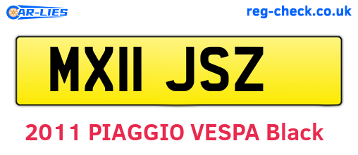 MX11JSZ are the vehicle registration plates.