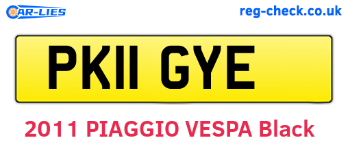 PK11GYE are the vehicle registration plates.