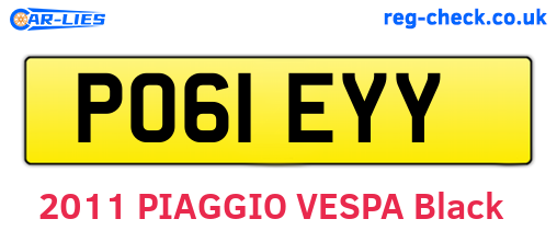 PO61EYY are the vehicle registration plates.