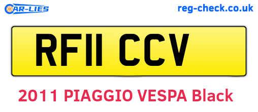 RF11CCV are the vehicle registration plates.