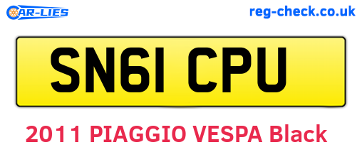 SN61CPU are the vehicle registration plates.