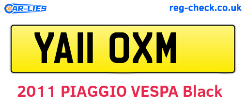 YA11OXM are the vehicle registration plates.