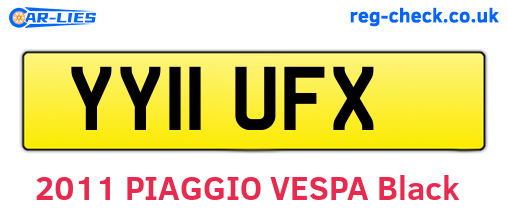 YY11UFX are the vehicle registration plates.