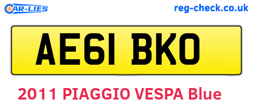AE61BKO are the vehicle registration plates.