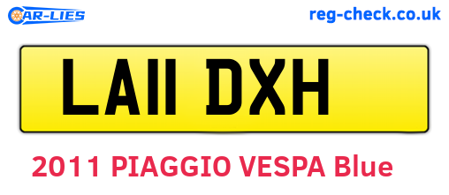 LA11DXH are the vehicle registration plates.