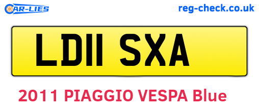 LD11SXA are the vehicle registration plates.