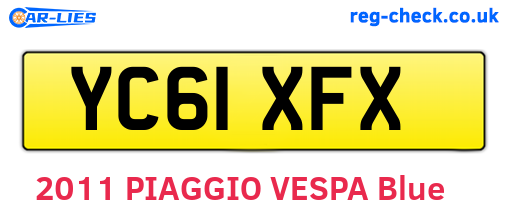 YC61XFX are the vehicle registration plates.