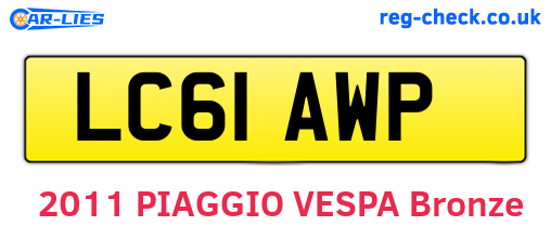 LC61AWP are the vehicle registration plates.