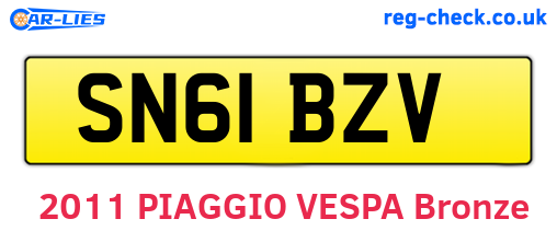 SN61BZV are the vehicle registration plates.
