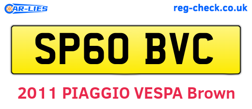SP60BVC are the vehicle registration plates.
