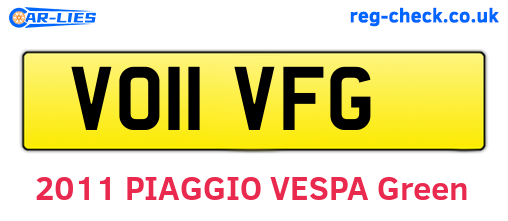 VO11VFG are the vehicle registration plates.