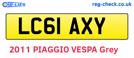 LC61AXY are the vehicle registration plates.