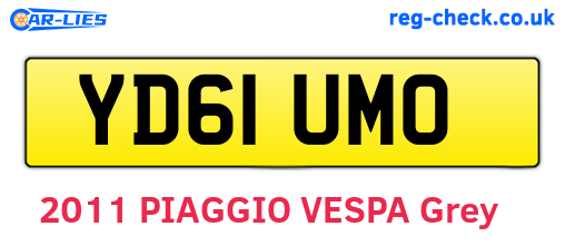 YD61UMO are the vehicle registration plates.