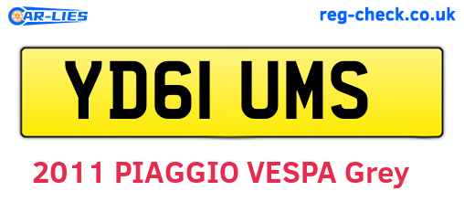 YD61UMS are the vehicle registration plates.
