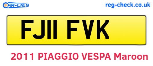 FJ11FVK are the vehicle registration plates.