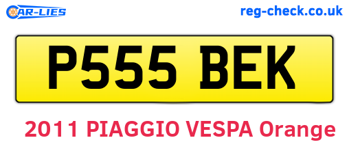 P555BEK are the vehicle registration plates.