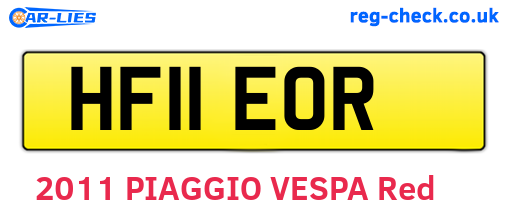 HF11EOR are the vehicle registration plates.