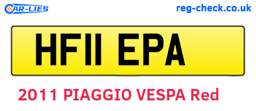 HF11EPA are the vehicle registration plates.