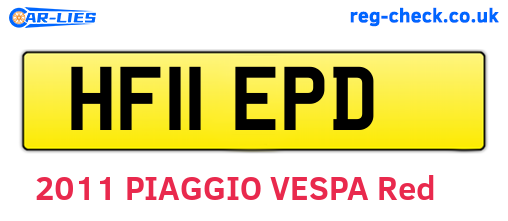 HF11EPD are the vehicle registration plates.