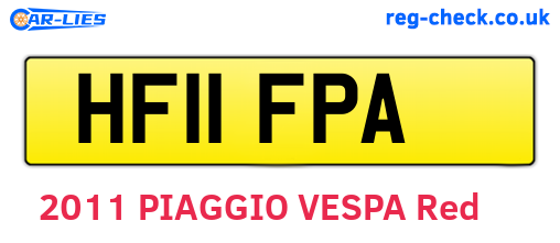 HF11FPA are the vehicle registration plates.