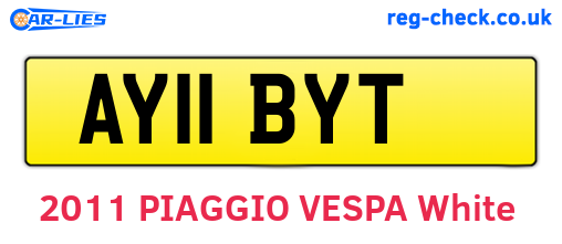 AY11BYT are the vehicle registration plates.
