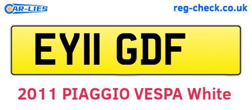 EY11GDF are the vehicle registration plates.