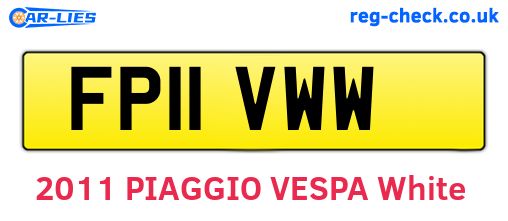 FP11VWW are the vehicle registration plates.