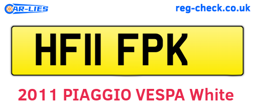HF11FPK are the vehicle registration plates.