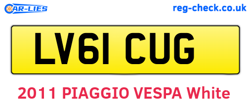 LV61CUG are the vehicle registration plates.