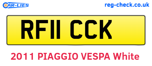 RF11CCK are the vehicle registration plates.