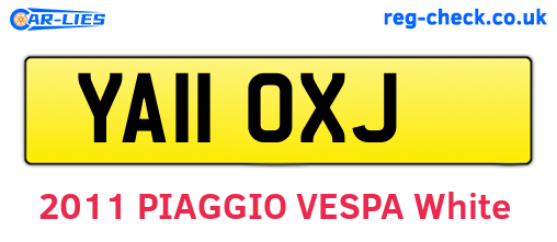 YA11OXJ are the vehicle registration plates.