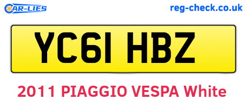 YC61HBZ are the vehicle registration plates.