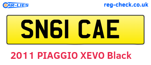 SN61CAE are the vehicle registration plates.