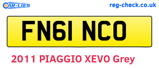 FN61NCO are the vehicle registration plates.