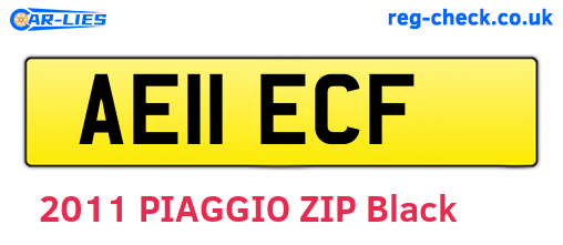 AE11ECF are the vehicle registration plates.