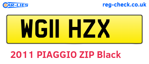 WG11HZX are the vehicle registration plates.