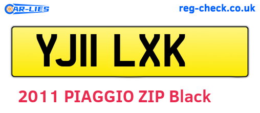 YJ11LXK are the vehicle registration plates.