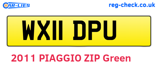WX11DPU are the vehicle registration plates.